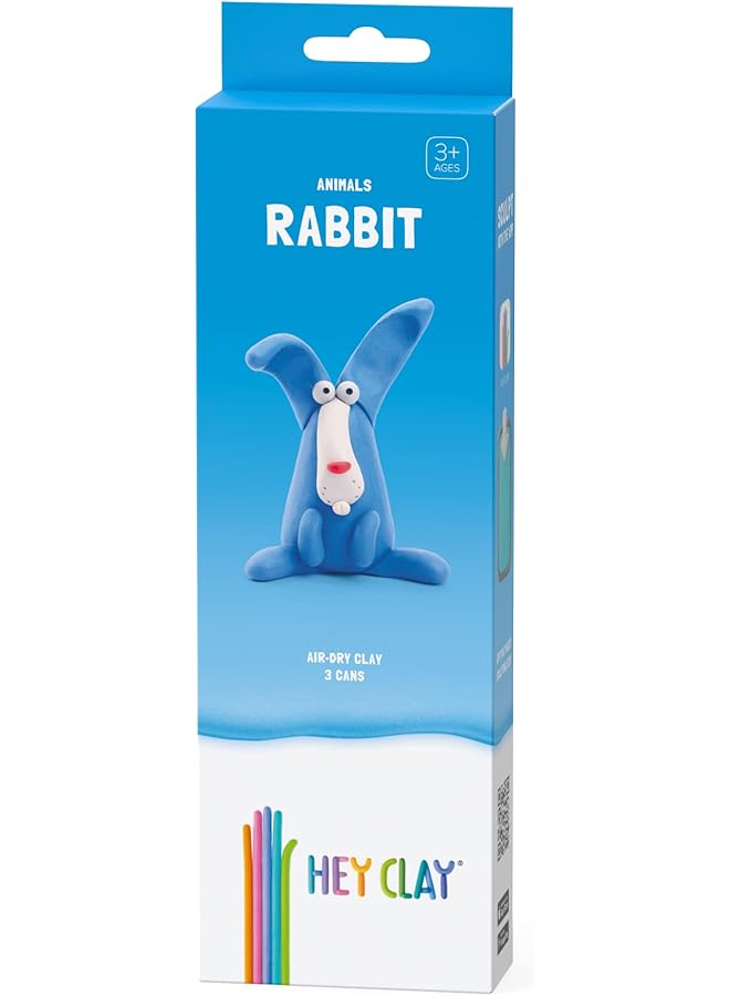 هاي كلاي DIY أرنب البلاستيك الإبداعية النمذجة الهواء الجاف الطين للأطفال 3 علب - Image 1