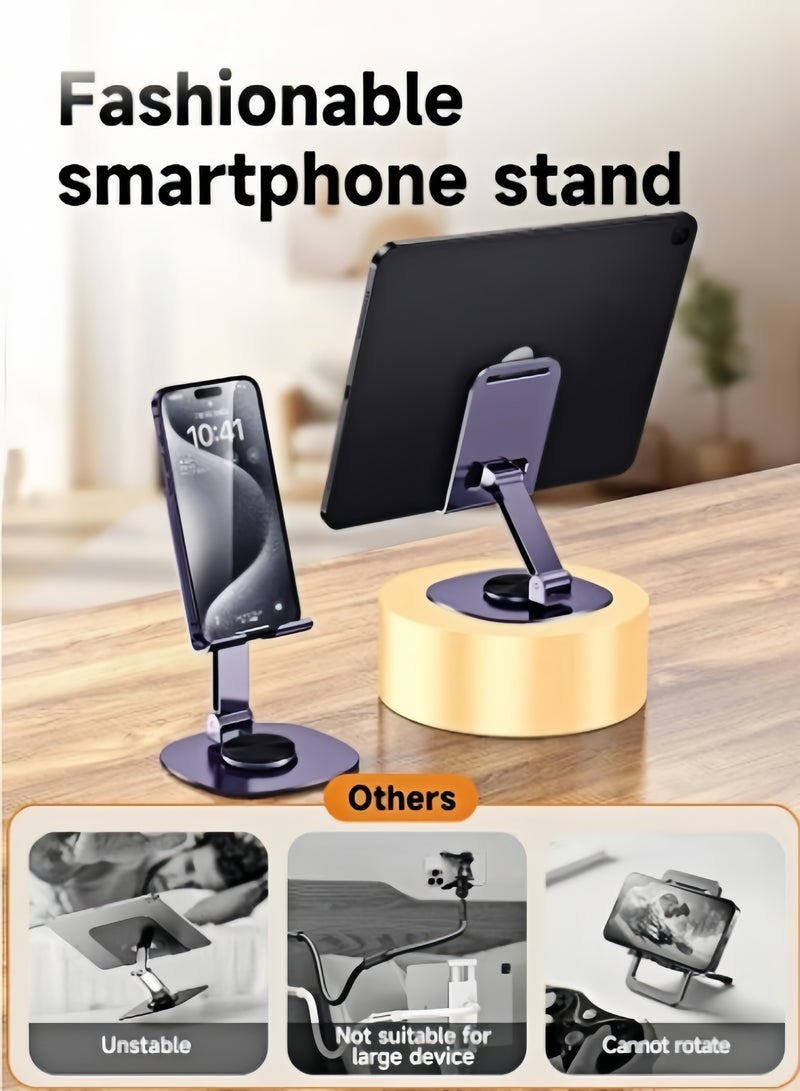 كيفن حامل هاتف معدني مكتبي قابل للطي، حامل موبايل ة دوار بزاوية 360 درجة، حامل جوال محمول، حامل هاتف محمول, للمكتب ارتفاع قابل للتعديل حامل iPhone حامل iPhone قابل للطي لجميع هواتف - Image 4