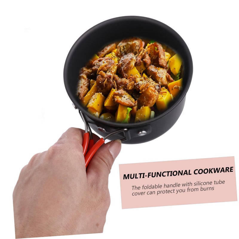 Portable Camping Cookware Set Non Stick Kettle and Utensils for Hiking - Image 4