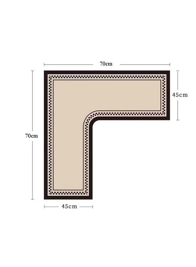 Aikenn Aikenn L-Shape Diatom Mud Floor Mat Kitchen Floor Mats Rugs Cushion Floor Carpet Waterproof Oil Resistant Soft and Absorbent Bath Rugs Non-Slip Quick Drying Floor Bath Tub Mat For Kitchen Floor Office Sink Laundry 70×70CM  - Image 2