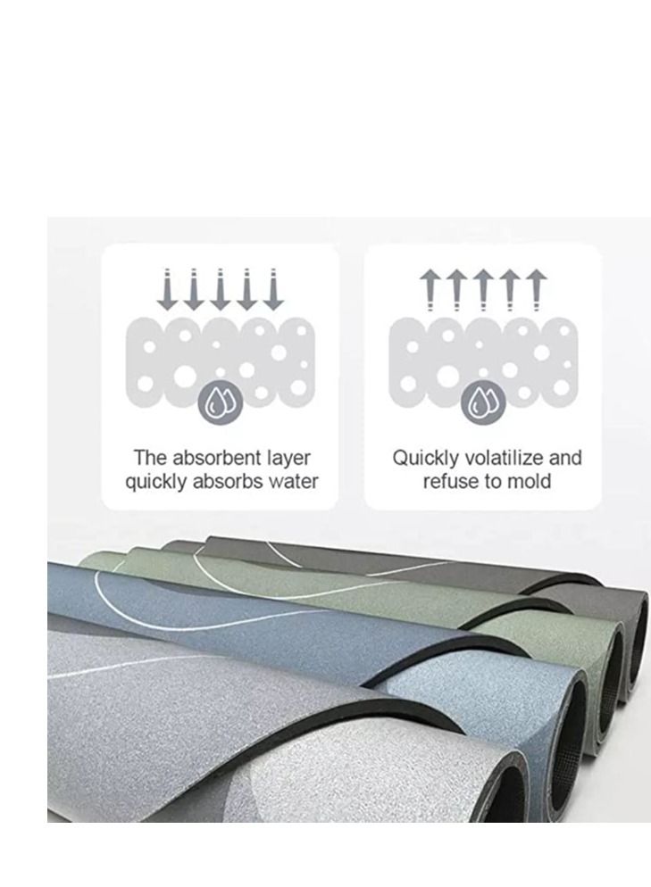 Spaceshoop Super Absorbent Bath Mat Quick Dry Bath Mat Leather Non Slip Mat Floor Mat Soft Non Slip Washable Bathroom Rug Random Shapes  - Image 4
