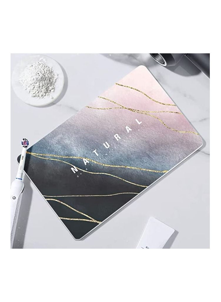 Spaceshoop Super Absorbent Bath Mat Quick Dry Bath Mat Leather Non Slip Mat Floor Mat Soft Non Slip Washable Bathroom Rug Random Shapes  - Image 2