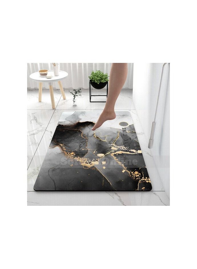 Spaceshoop Super Absorbent Bath Mat Quick Dry Bath Mat Leather Non Slip Mat Floor Mat Soft Non Slip Washable Bathroom Rug Random Shapes  - Image 3