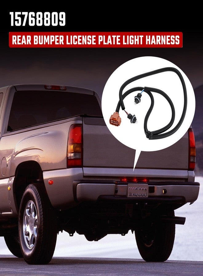 ISINFLASH Rear Bumper License Plate Light Harness Fit for Chevy Classic Silverado, Fit for GMC Classic Sierra 1999-2007, Fit for Chevy Avalanche 2002-2006 Replaces 15768809 15764121 with 2X Bulb - Image 3