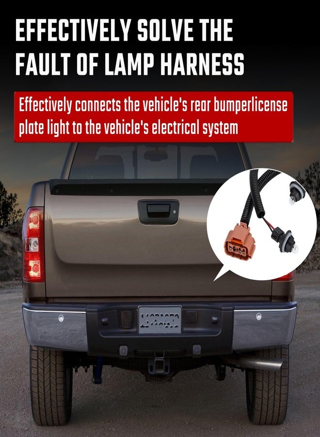 ISINFLASH Rear Bumper License Plate Light Harness Fit for Chevy Classic Silverado, Fit for GMC Classic Sierra 1999-2007, Fit for Chevy Avalanche 2002-2006 Replaces 15768809 15764121 with 2X Bulb - Image 4