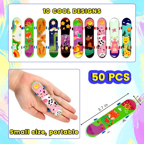 LovesTown 50PCS Finger Skateboards for Kids Age 312 Mini Skateboard Toys Easter Gifts for Kids Party Favors Birthday Easter Goodie Bag Fillers Basket Stuffers Classroom Prizes for Boys Girls - Image 5
