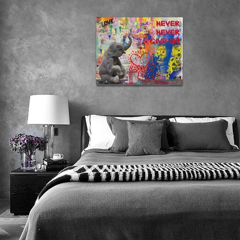 remzoke Banksy Inspired Elephant Canvas Wall Art - Image 5