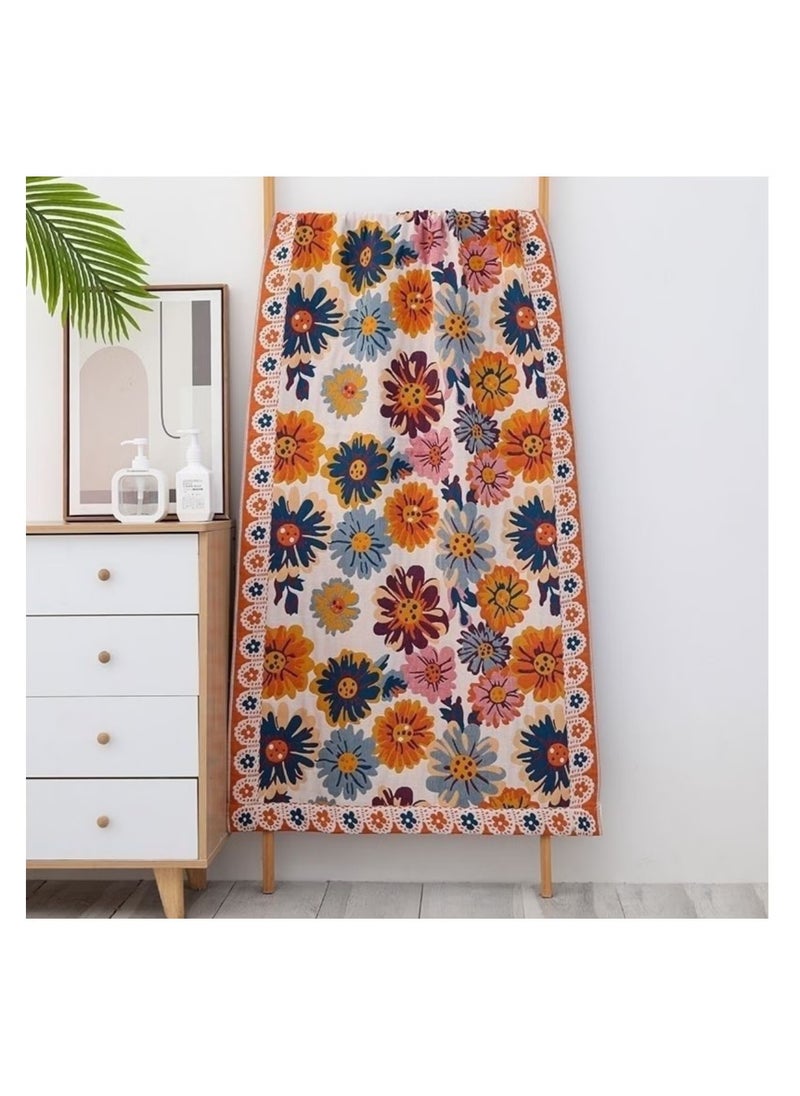 OMEVE - Bath Towel Oversized Adult Bath Towel Bohemian-inspired Style, 4-Layered Softness, Minimal Shedding, Quick Absorption & Fast Drying, Wrapping Capability, Double Sided Pattern 80*160cm - Image 1