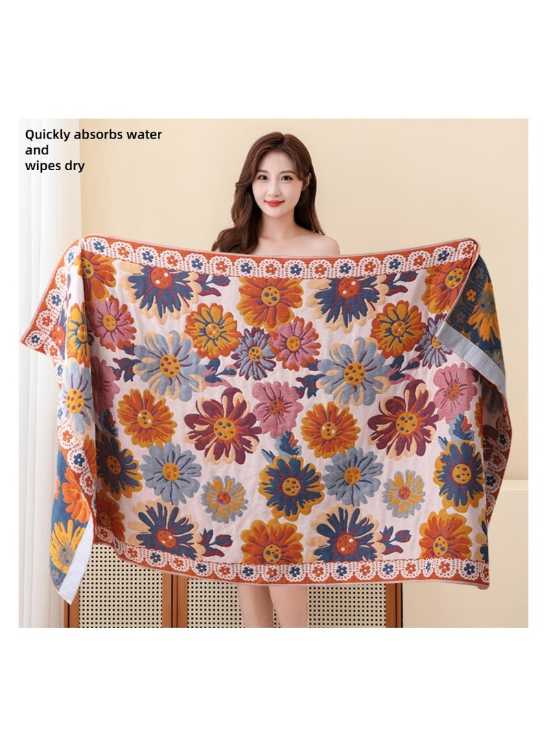 OMEVE - Bath Towel Oversized Adult Bath Towel Bohemian-inspired Style, 4-Layered Softness, Minimal Shedding, Quick Absorption & Fast Drying, Wrapping Capability, Double Sided Pattern 80*160cm - Image 1