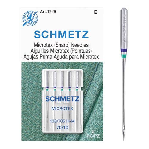 SCHMETZ Microtex Sharp Sewing Machine Needles - Quilting & Topstitching Supplies, Size 70/10, 5-Needle Card, Pack of 1 - Image 4