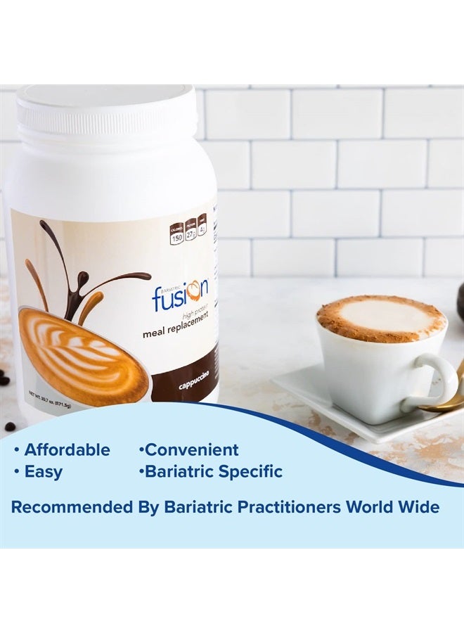 Bariatric Fusion مسحوق بروتين بديل الوجبة بنكهة الكابتشينو 27 جرام بروتين، عبوة تحتوي على 21 حصة لمرضى جراحة السمنة بما في ذلك تحويل مسار المعدة وعمليات تكميم المعدة - خالي من الجلوتين، الأسبارتام أو السكر - Image 3