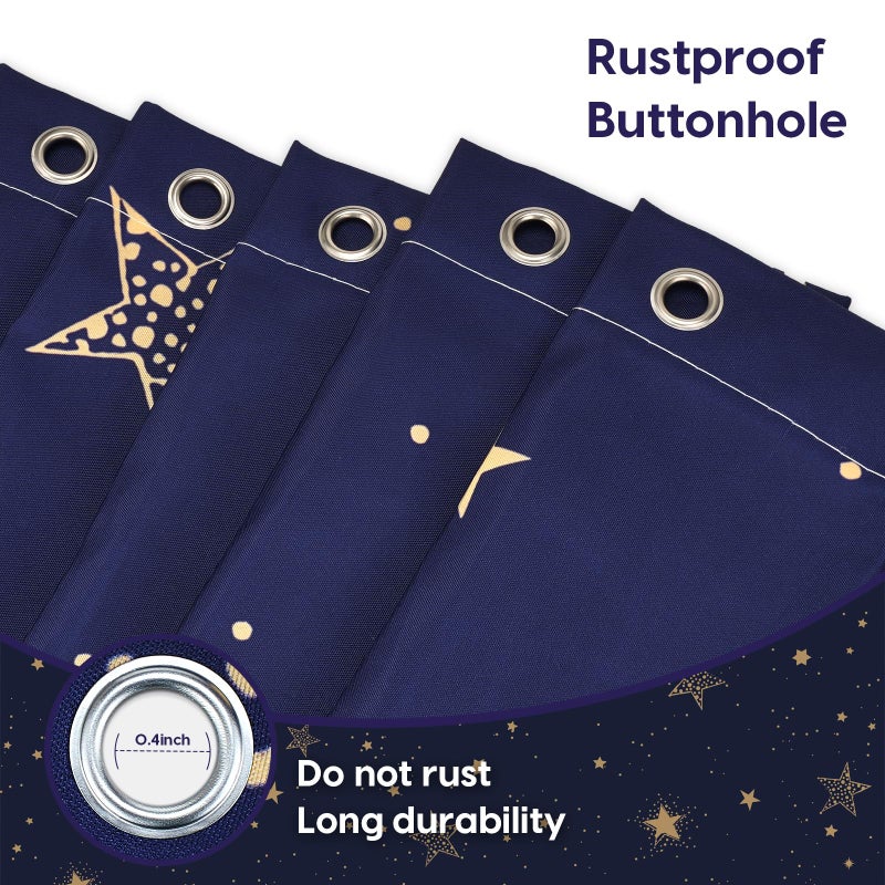 Amaredom Star Shower Curtain, Celestial Shower Curtain for Bathroom, Waterproof Fabric Shower Curtain Set, Bathroom Decoration with 12 Hooks 72x72 Inches - Image 4