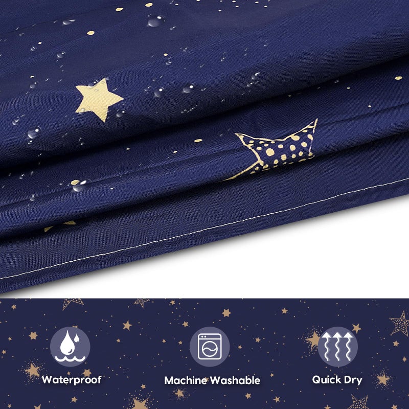 Amaredom Star Shower Curtain, Celestial Shower Curtain for Bathroom, Waterproof Fabric Shower Curtain Set, Bathroom Decoration with 12 Hooks 72x72 Inches - Image 5