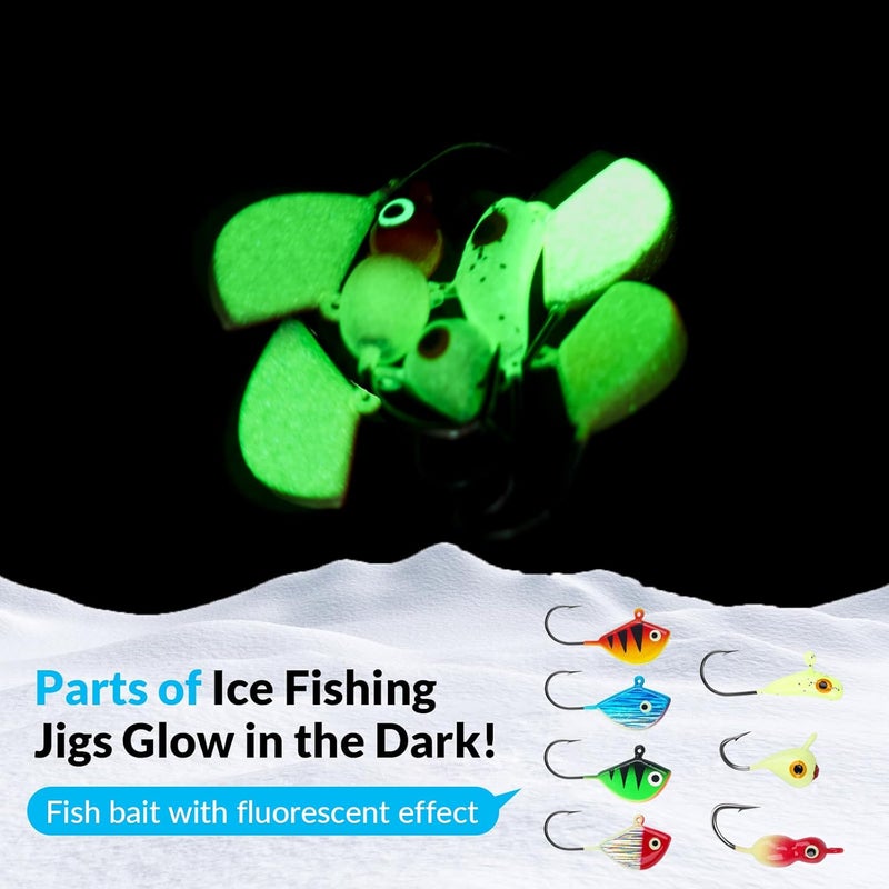 THKFISH Ice Fishing Lures Ice Fishing Jigs Ice Fishing Gear Hard Fishing Lures and Jigs Walleye Ice Fishing Kit Crappie Panfish Pike Jigs,14/26/40PCS - Image 2