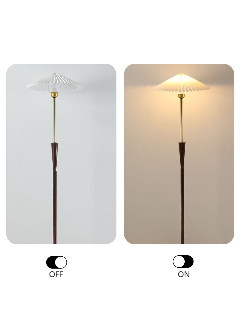 Onelight LED American Retro Pleated Floor Lamp Bedroom Warm Bedside Lamp 3-Color Lighting Foot Switch 12w Led Light Source  - Image 5