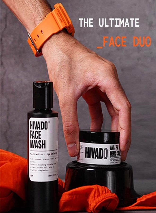 Hivado Men’s Face Wash & AM/PM Cream Combo Pack - Deep Cleansing Face Wash & Hydrating Day/Night Cream for Men - Anti-Aging, Moisturizing Skincare Set for All Skin Types - Image 2