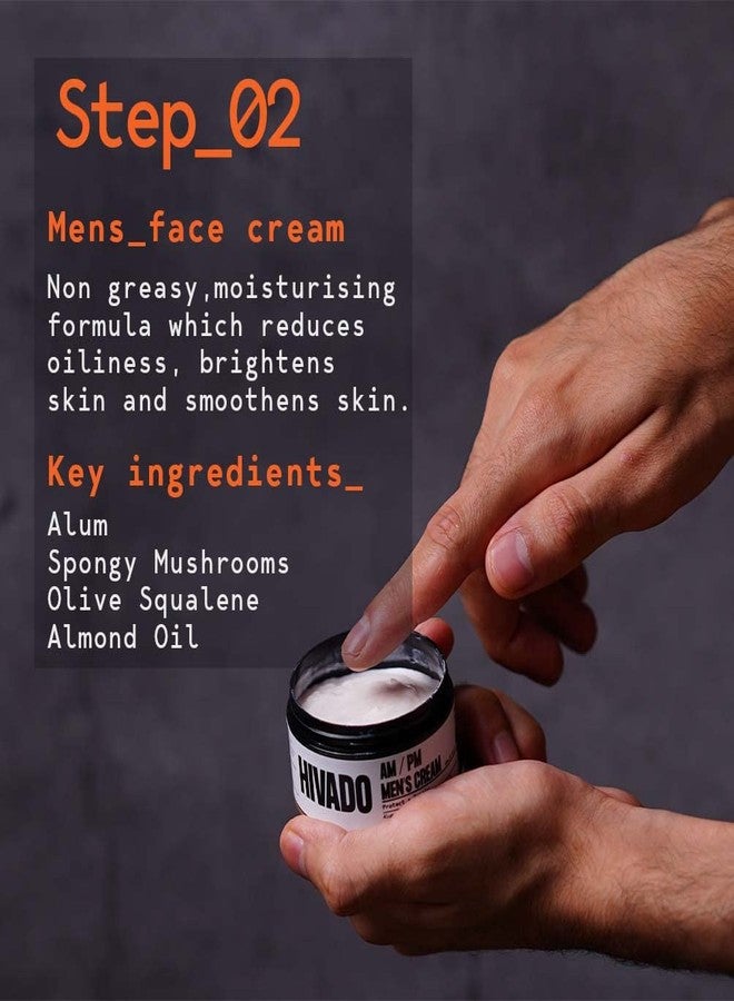 Hivado Men’s Face Wash & AM/PM Cream Combo Pack - Deep Cleansing Face Wash & Hydrating Day/Night Cream for Men - Anti-Aging, Moisturizing Skincare Set for All Skin Types - Image 4