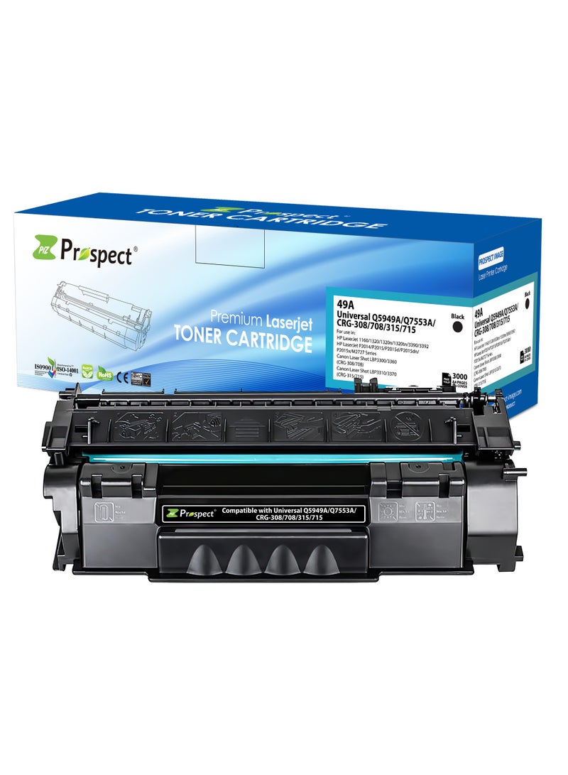 Prospect Toner 49A Q5949A 53A Q7553A Black Laser Toner Cartridge HP Q5949A Compatible with HP Laserjet Printers 1160 1320 1320n 1320tn 3390 3392 P2014 P2015 P2015d P2015dn P2015x M2727 Series - Image 2
