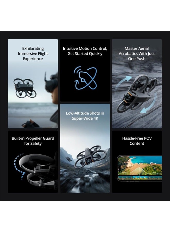 dji Avata 2 (Drone Only), FPV Drone with Camera 4K, Immersive Flight Experience, Built-in Propeller Guard, Easy Flip/Roll, Super-Wide 155° FOV, Compatible with RC Motion 3, FAA Remote ID Compliant - Image 2