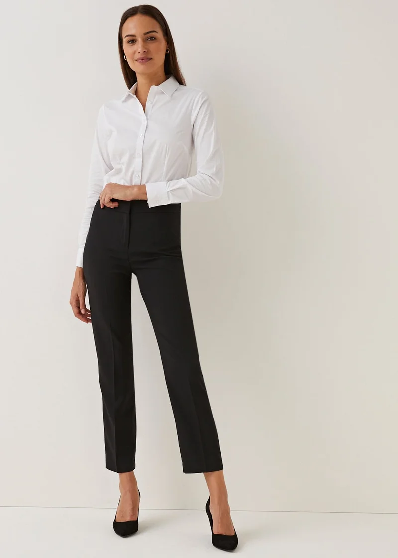 ماتلان Black Straight Fit Trousers (Regular)