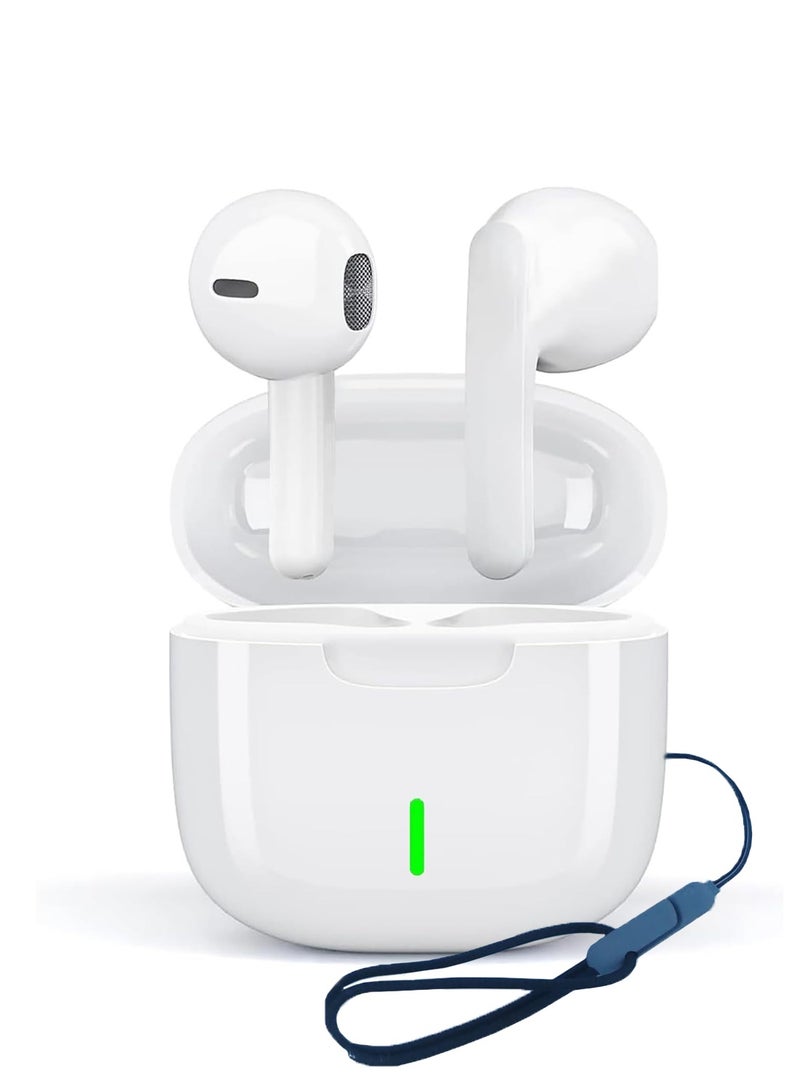 CHAPPELINE BL11 Wireless Earbuds White Bluetooth 5.4 with Microphone for Working Out Noise Canceling Bluetooth Ear Buds Wireless Earphones with Charging Case in Ear Headphone for iPhone Android - White - Image 1