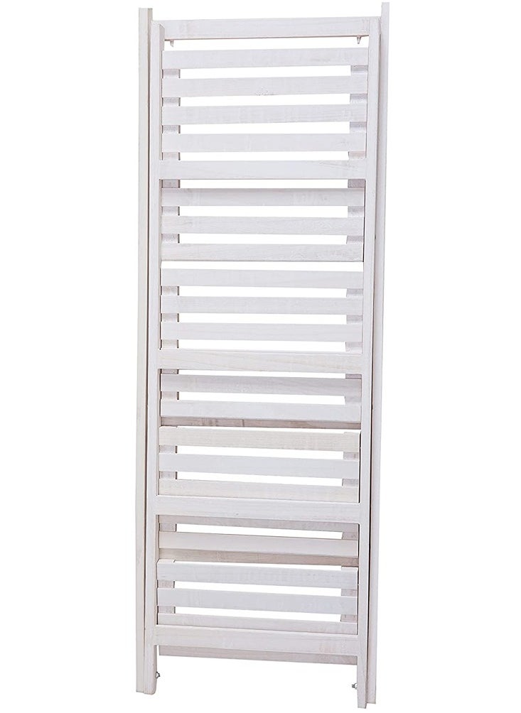LINGWEI - Elegant Plant Stand 4 Tier Foldable Wooden Stand Sturdy & Durable Ladder Shelf Display Stand Multipurpose Shelves Stand for Bookshelf Space Saving - Image 1