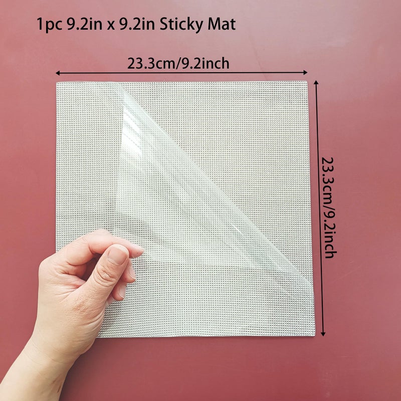 JBQUEEN Alinacutle 1pc 9.2in x 9.2in Sticky Mat Stencil Stick Pad Multi-Use Non-Slip Sticky Mats for DIY Art Card Making Hold Your Cards Tock in Place, Easy to Clean Reusable - Image 2