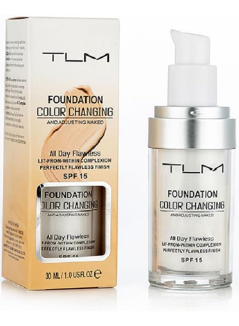 TLM (عبوة من 2) كريم أساس يتغير لونه بلا عيوب، SPF15، 2x30 مل - Image 2