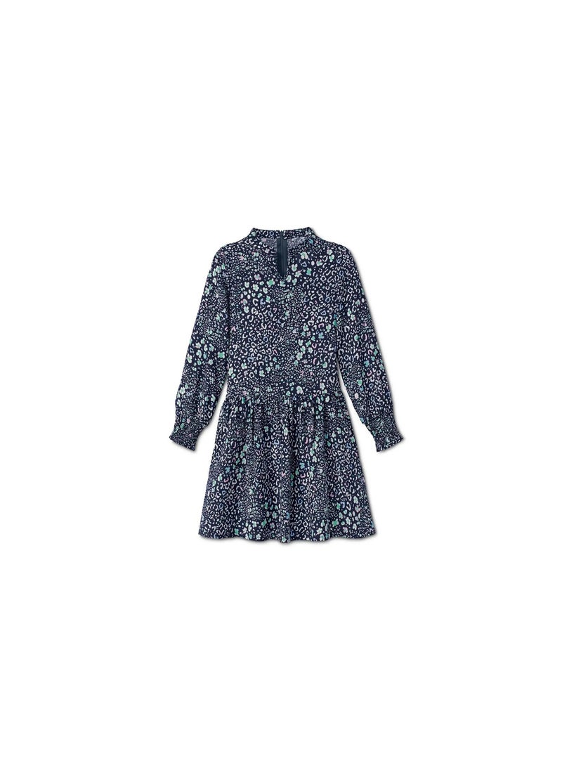 Tchibo Toddlers Baby Girls Woven Dress, Navy Blue Combo  - Image 3