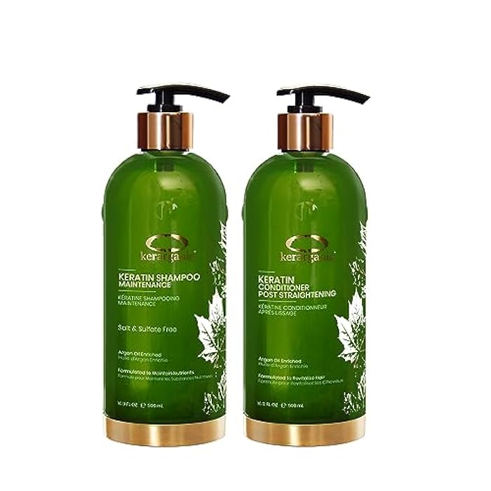 Kerarganic Keratin Shampoo Maintenance +Conditioner Post-Straightening Premium Set 500ml/16.9floz - Image 1