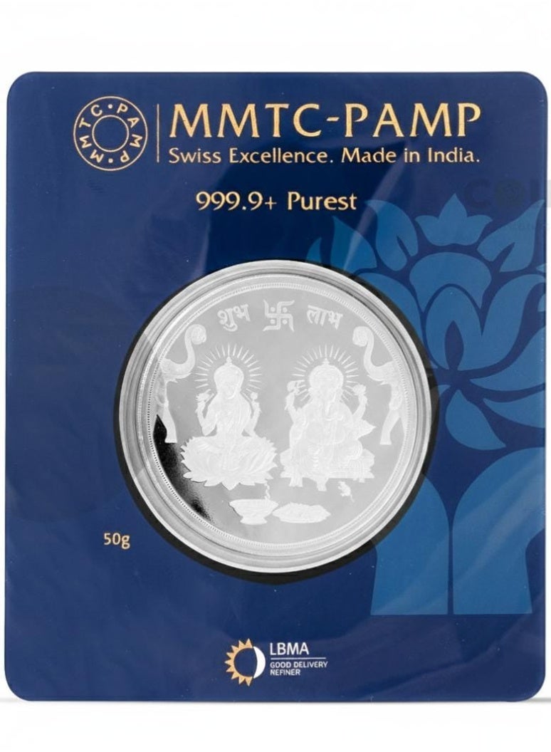 MMTC-PAMP PURE 999 SILVER COIN 50 GRAMS - Image 1