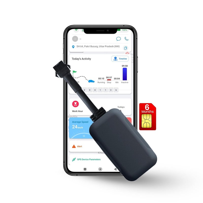 FETACA ® Small Hidden AT01 GPS Tracker for Car, Bike, EV, Scooty, Truck, Bus with Live Location and Multiple Types of Alerts Easy to Use Including Free 6 Month 4G Data SIM and App Subscription - Image 1