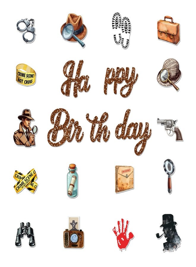 BHNACIER Detective Party Banners Detective Happy Birthday Party Banners Detectives - Image 2