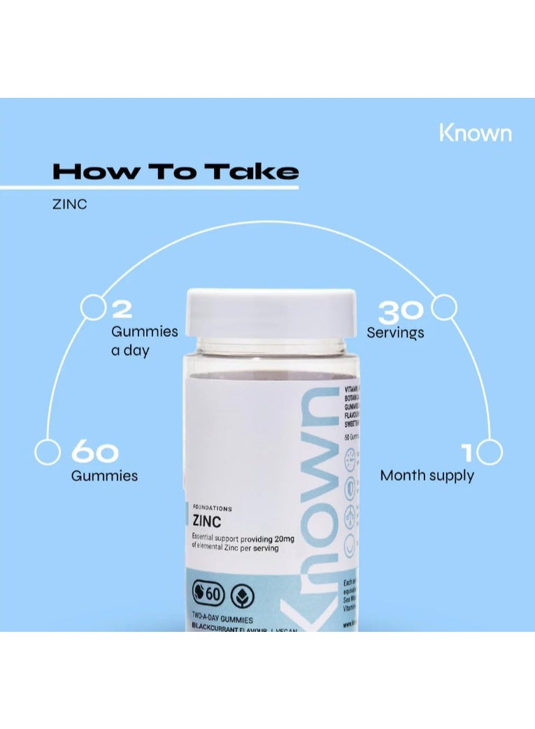 Known Nutrition Zinc Vegan Gummy Supplement x 60 - Image 4