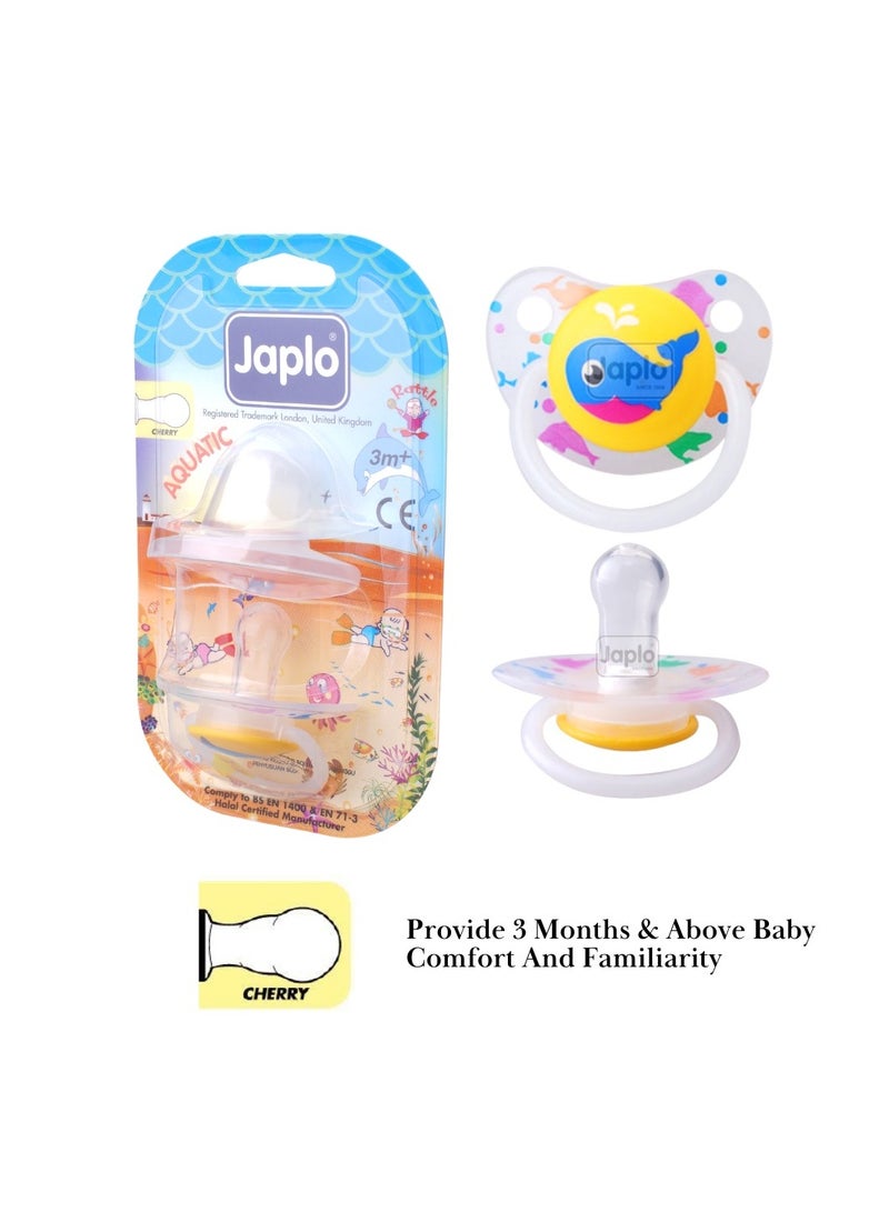 جابلو لهاية سيليكون مائية مع غطاء ومقبض متوهج ليلي للأطفال بتصميم كرز - Image 1