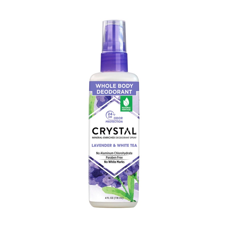 Crystal Essence Mineral Deodorant Body Spray Lavendar  White Tea All Over Body Deodorant 4 oz - Image 3