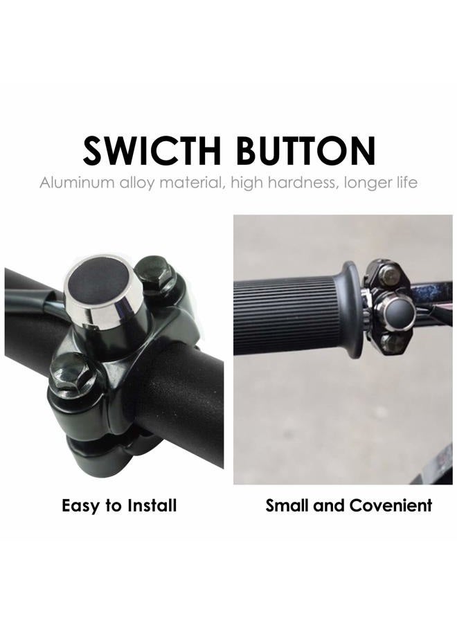 Feiteplus Aluminum 22mm Motorcycle Handlebar Control Horn Start Switch Button Momentary Action with Two Bullet Connectors Black Button - Image 5