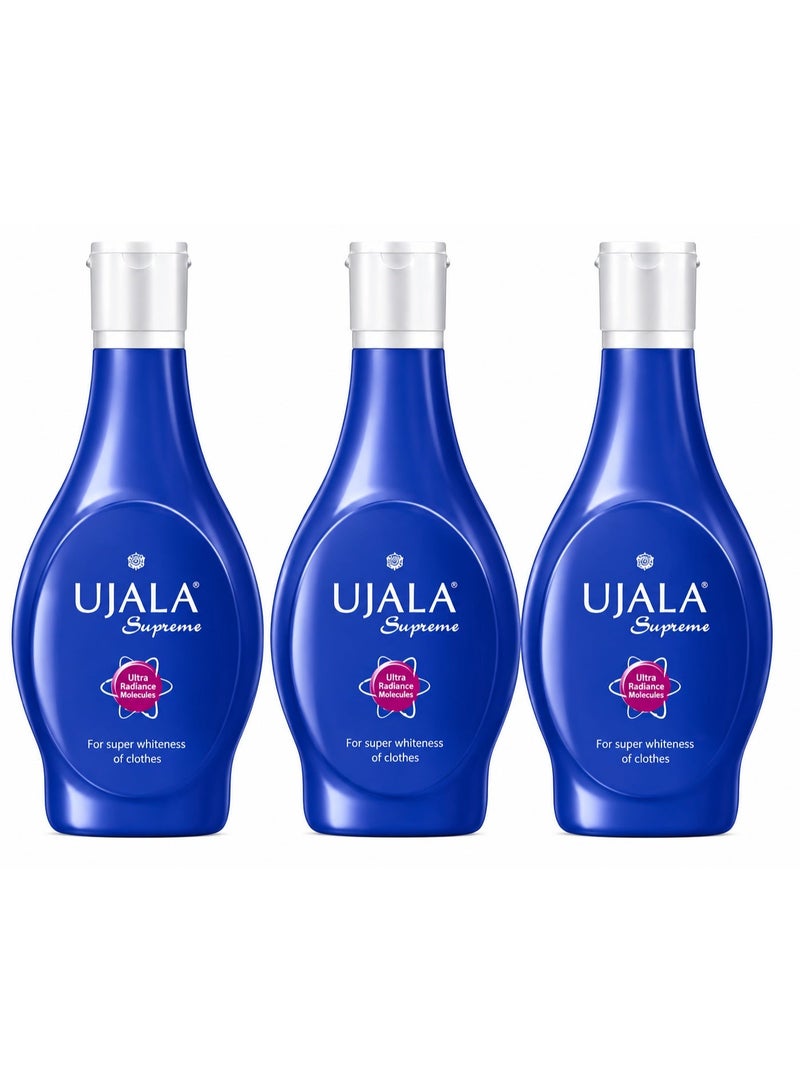 UJALA Supreme Fabric Whitener – Set of 3 Bottles | Ultra Radiance Liquid Whitener for Bright & Fresh-Looking Clothes - Image 1