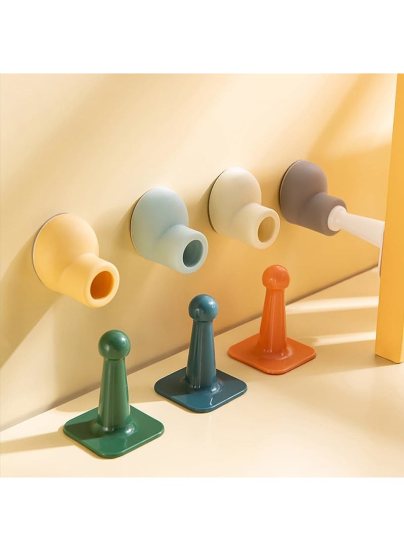 SYOSI مكابح الأبواب، واقيات جدران سيليكون مع لاصق ذاتي بدون حفر، حوامل أبواب زخرفية لمنع التلف والحفاظ على الأبواب مفتوحة، سهلة التركيب للمنزل والمكتب وغرفة النوم، 4 عبوات - Image 1