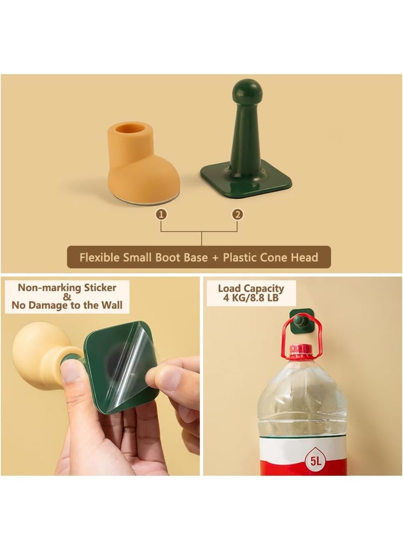 SYOSI مكابح الأبواب، واقيات جدران سيليكون مع لاصق ذاتي بدون حفر، حوامل أبواب زخرفية لمنع التلف والحفاظ على الأبواب مفتوحة، سهلة التركيب للمنزل والمكتب وغرفة النوم، 4 عبوات - Image 3