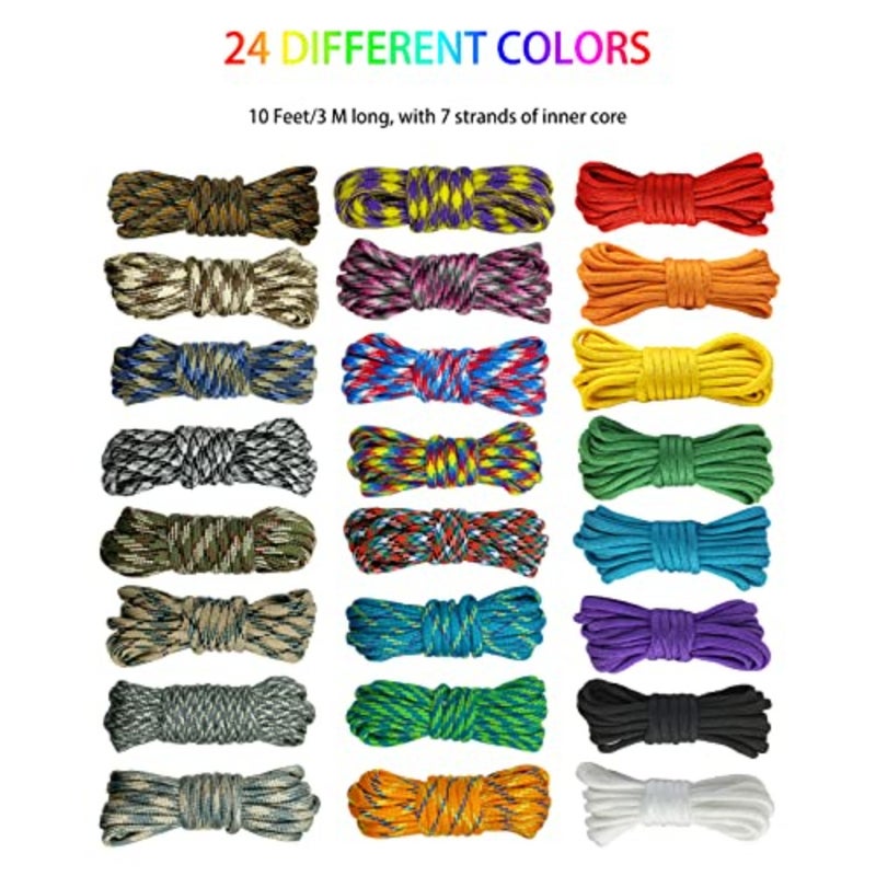 Prcord Cord Multifunction 550l Prcord Crfting Kit for Mking Lnyrds, Bracelets, Dog Collars and DIY Projects, 10 Feet - Image 2