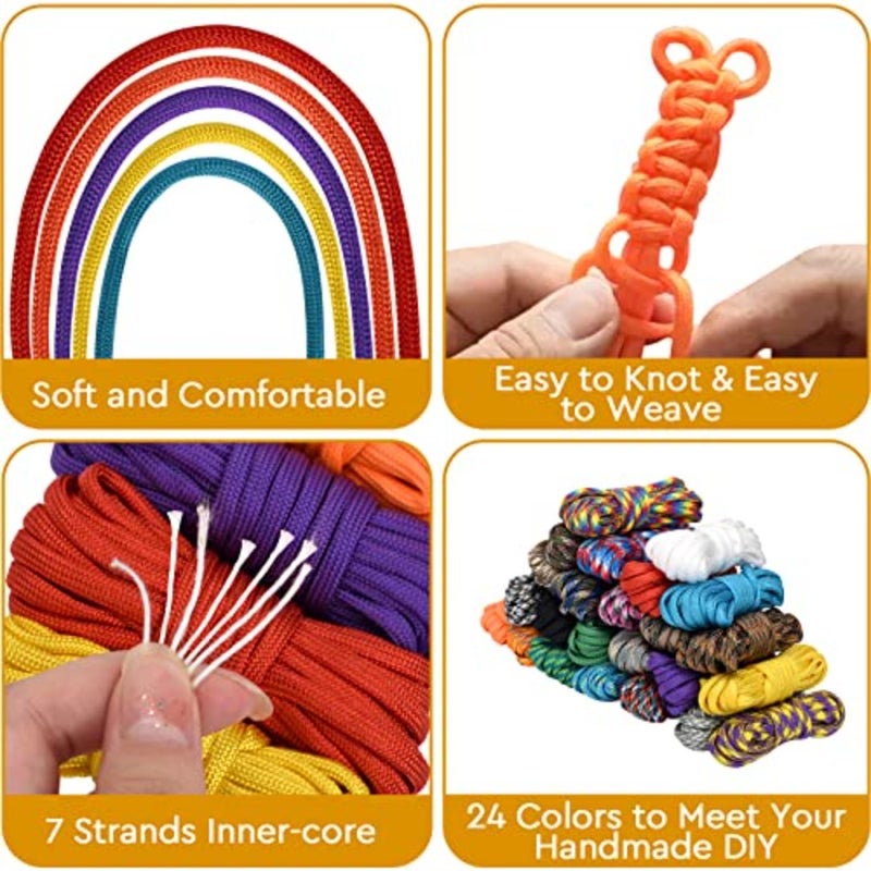 Prcord Cord Multifunction 550l Prcord Crfting Kit for Mking Lnyrds, Bracelets, Dog Collars and DIY Projects, 10 Feet - Image 3