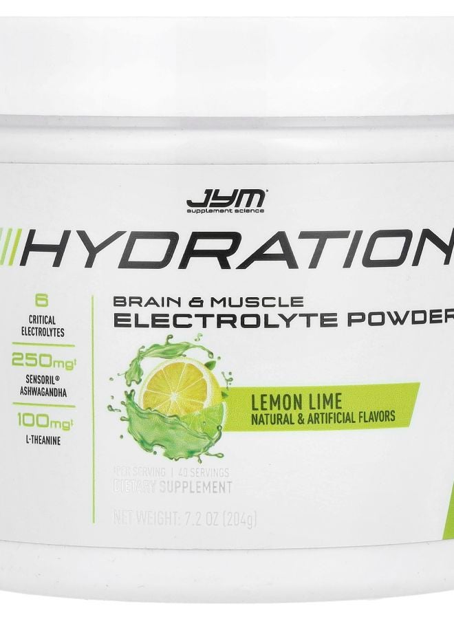 JYM Supplement Science Hydration Electrolyte Powder Lemon Lime 7.2 oz (204 g)