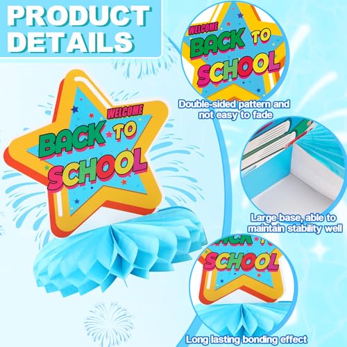 DTOFOOT 10Pcs Back to School Decorations,Welcome Back to School Honeycomb Centerpieces for Table Ready to School Table Decorations First Day of School Table Decor for School Classroom Party Favors - Image 3