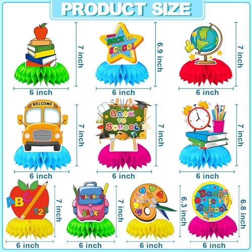 DTOFOOT 10Pcs Back to School Decorations,Welcome Back to School Honeycomb Centerpieces for Table Ready to School Table Decorations First Day of School Table Decor for School Classroom Party Favors - Image 2