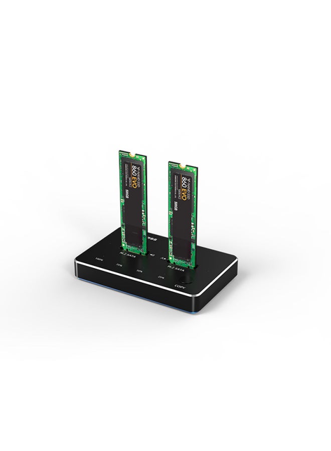 M.2 Hard Disk Seat SATA/NVMe Dual Disk Offline Copier Computer SSD Solid State Disk Box 20Gbps-Colour: British Standard Power Supply  - Image 5