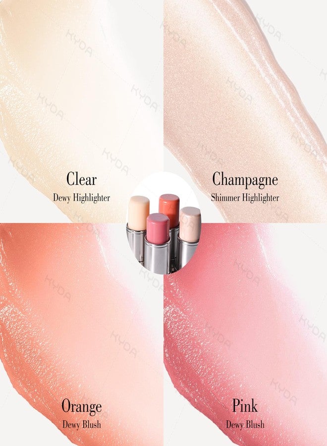 كيدا قلم إضاءة الوجه بلون الشمبانيا من كيدا، قلم إضاءة طبيعي لامع للوجه، لمسة نهائية ندية متوهجة، بلسم إشراقة للبشرة الزجاجية، قلم مكياج كريمي خفيف الوزن متعدد الاستخدامات، بلسم مكياج مائي قابل للتطبيق المتدرج - Image 4