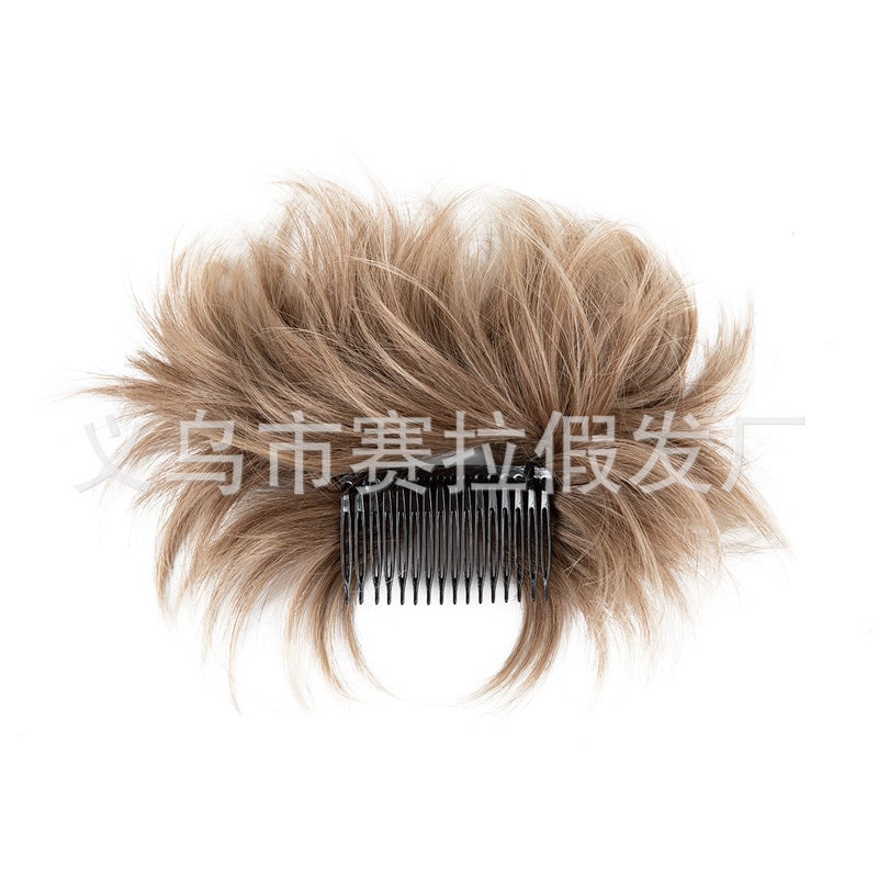 Generic Cross-border European and American wig womens adjustable comb ball head wig bun hair ring chicken nest head messy wig piece 8T16
