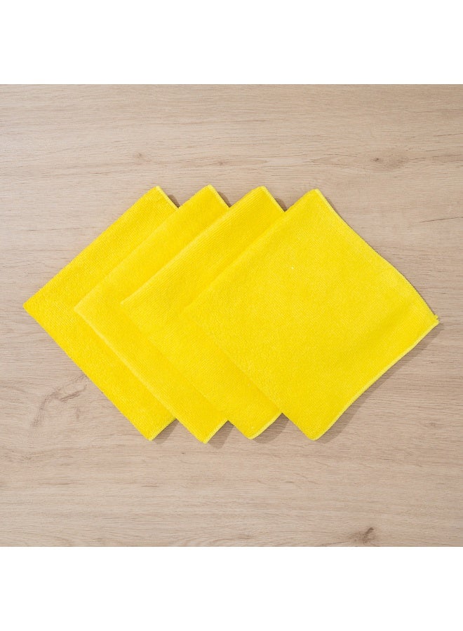 Restaurantware Clean Tek Professional 16 x 16 Inch Cleaning Cloths, 100 Lint Free Microfiber Towels - Highly Absorbent, Non Abrasive, Yellow Microfiber Cleaning Rags, Reusable, For All Purpose Use  - Image 4