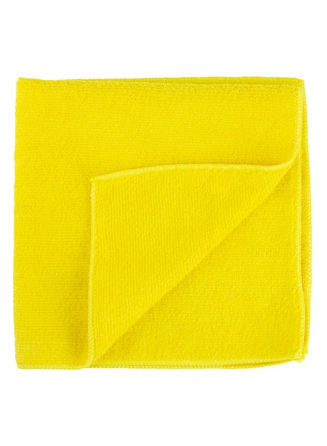 Restaurantware Clean Tek Professional 16 x 16 Inch Cleaning Cloths, 100 Lint Free Microfiber Towels - Highly Absorbent, Non Abrasive, Yellow Microfiber Cleaning Rags, Reusable, For All Purpose Use  - Image 2